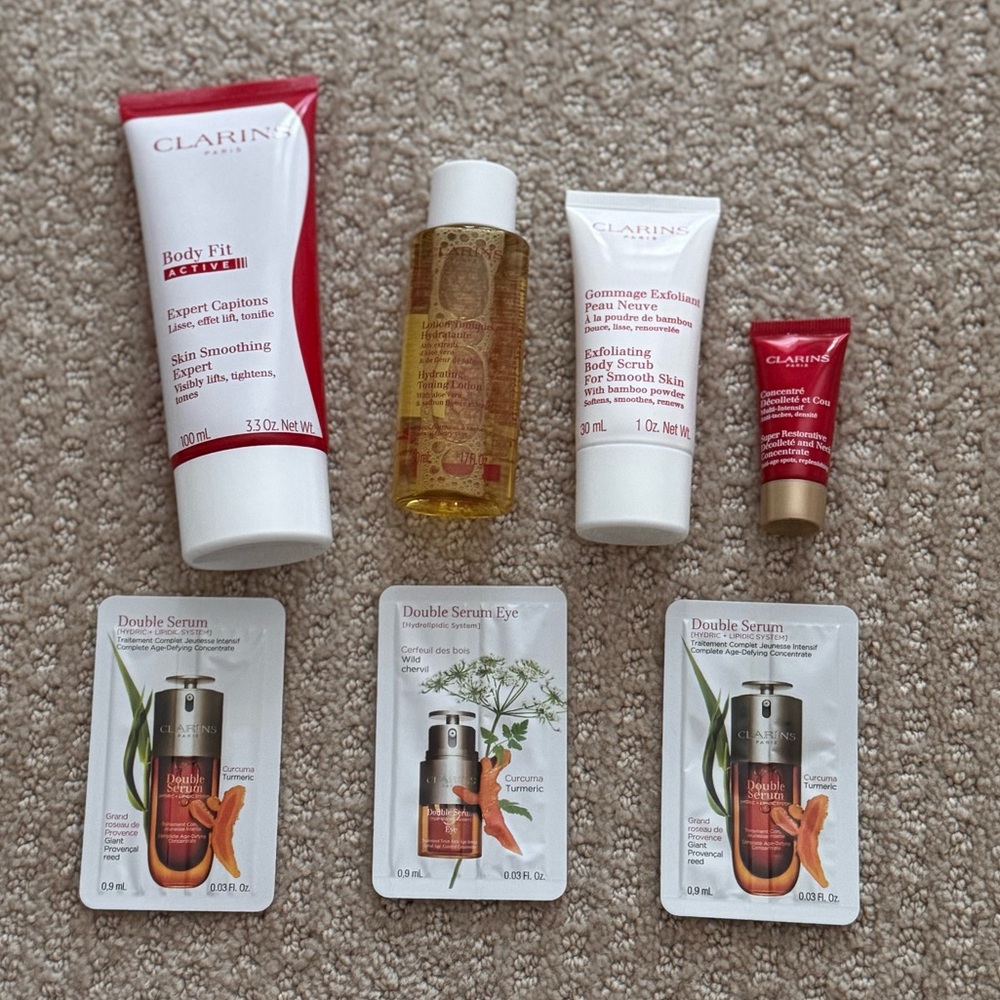 Clarins Body Fit Active Cream, toning lotion, exfoliant and more